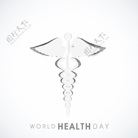 摘要世界卫生日的概念灰色背景医疗图标