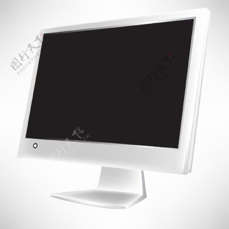 白色外框电脑显示器矢量素材