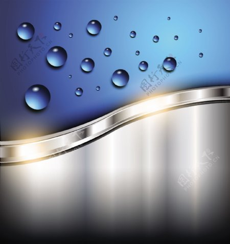 透明水滴的设计背景矢量04
