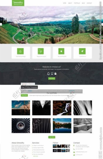 绿色大气PC网站模板图片
