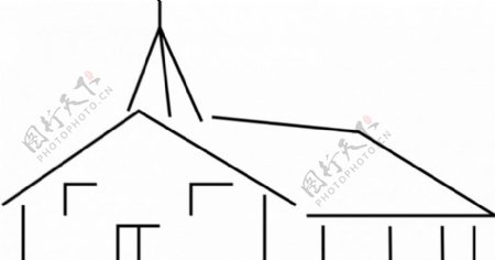 简单的矢量绘图的教堂