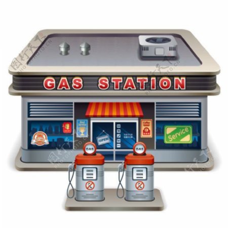 小商店模型加油站