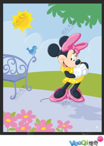Disney卡通可爱的米妮矢量素材
