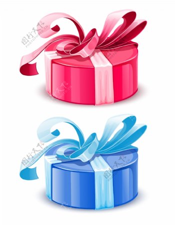 粉礼盒和蓝礼盒