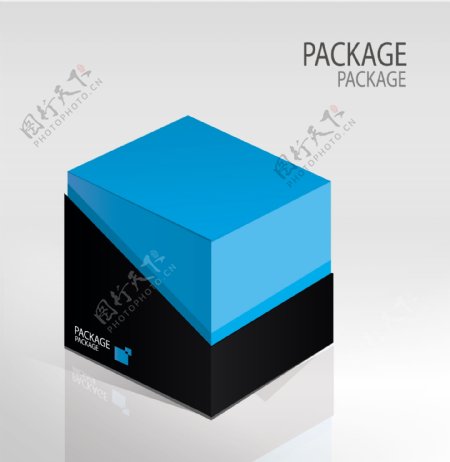 蓝色高档产品盒子