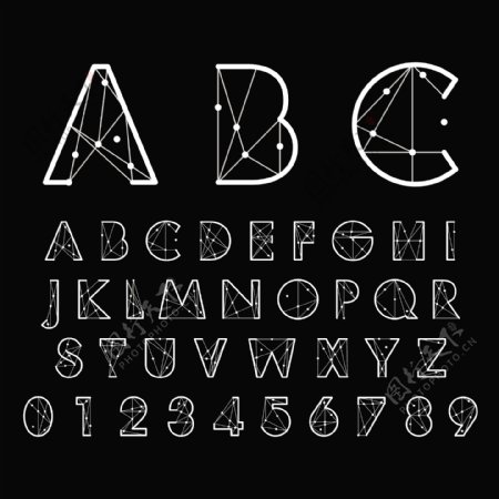 创意线性字母数字