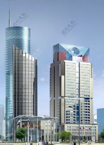 现代高层商业办公大楼3D模型