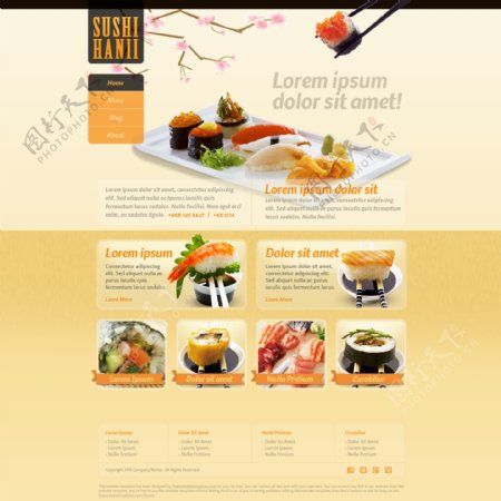 外国美食网站PSD分层素材