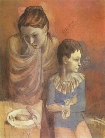 1905M濡慹etenfantBaladins西班牙画家巴勃罗毕加索抽象油画人物人体油画装饰画