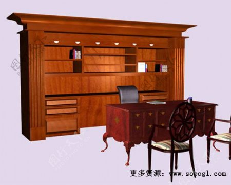 办公家具办公桌3d模型3d素材模板146
