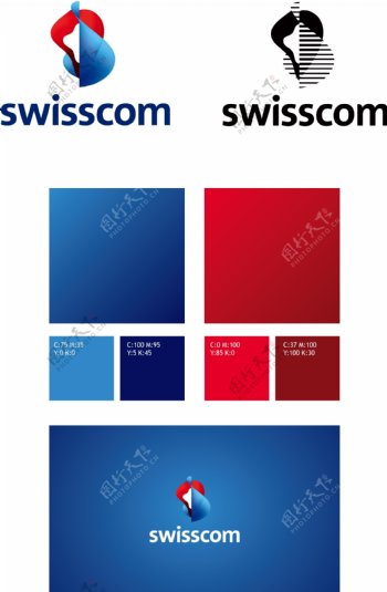 瑞士电信logo标志矢量图AI