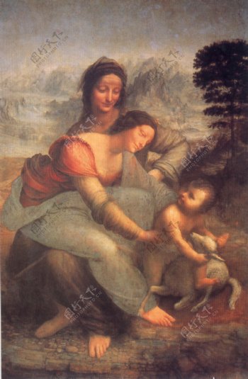 圣安娜与圣母子图片