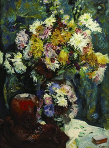 LucienAdrionBouquetofFlowers花卉水果蔬菜器皿静物印象画派写实主义油画装饰画
