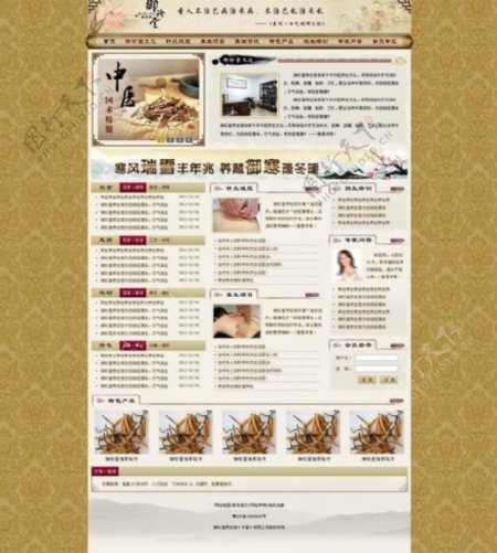中医养生减肥网站首页模版图片