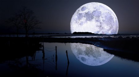 月球倒映个性夜景壁纸