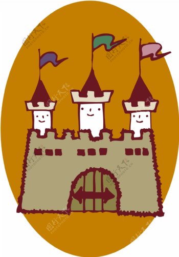 城堡插画图片