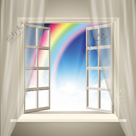 矢量窗帘彩虹设计