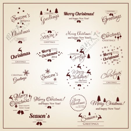 圣诞标签圣诞字体图片