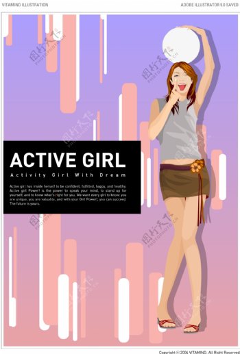 韩国女性海报矢量图45