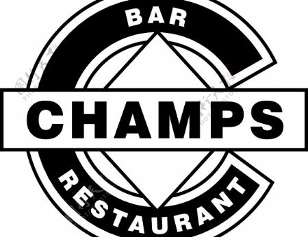 ChampsBarRestaurantlogo设计欣赏香榭丽舍酒吧餐厅标志设计欣赏