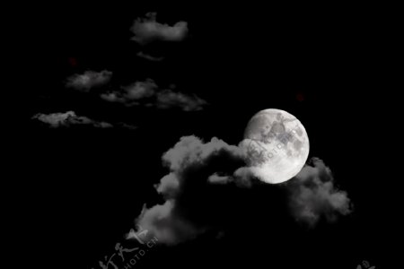 在夜晚的天空背景的月亮