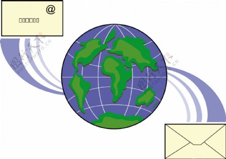 地球图标的电子邮件