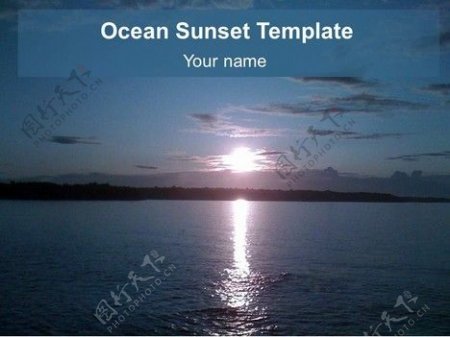 海洋日落背景模板