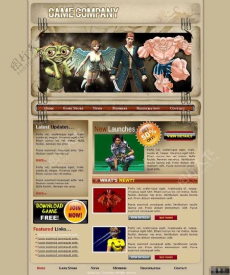 体验游戏商店网页模板