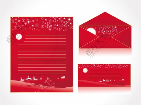 圣诞老人在圣诞信头上红色的信封