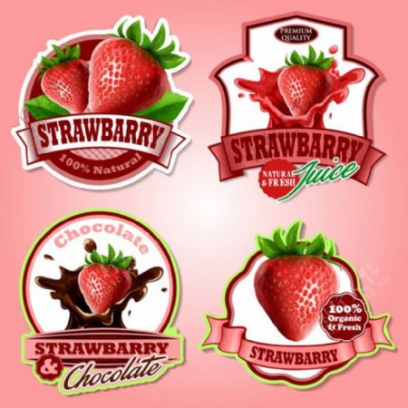 巧克力草莓标签免费下载