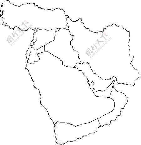 中东政治地图剪贴画