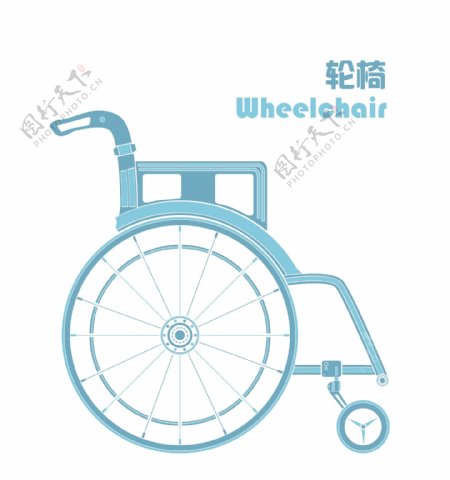 轮椅矢量插画图片