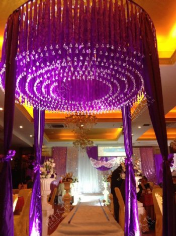 紫色婚庆饰品图片