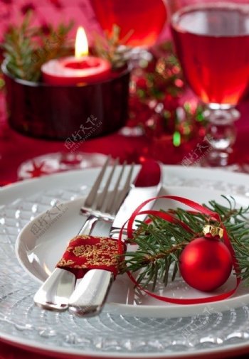 圣诞餐桌布置图片