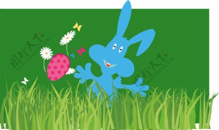 可爱的兔子在草丛游戏图片