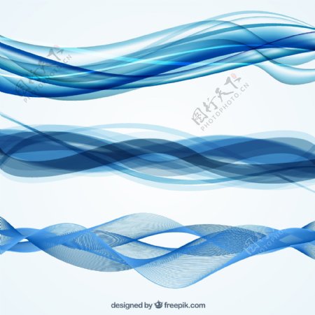蓝色波浪抽象图片