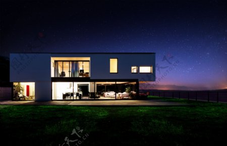 家居夜景风景建筑图片