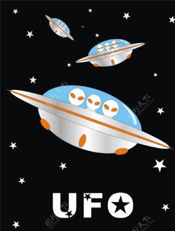 UFO简单插画图片