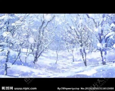 冬季雪景背景视频素材