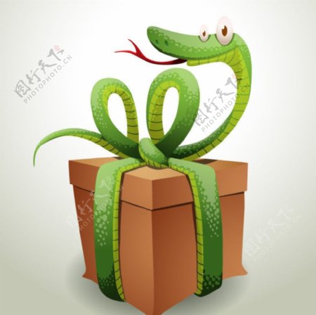 蛇年蝴蝶结礼盒图片