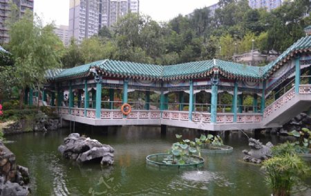 香港黄大仙院内小庭图片