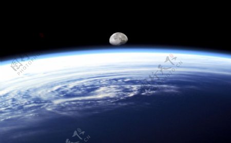 卫星航拍地球月球
