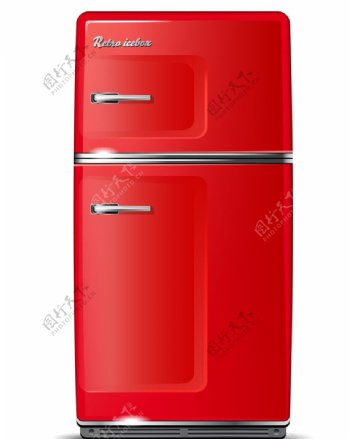 红色冰箱图片