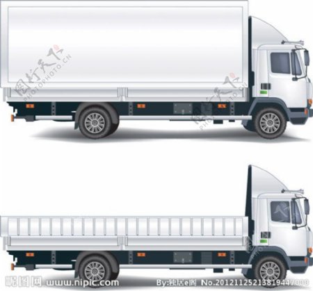 箱式卡车货车矢量素材文件图片