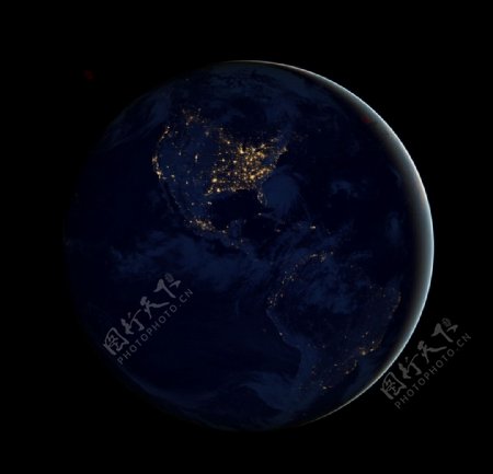 夜晚地球卫星照图片