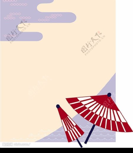 日式小伞底图图片