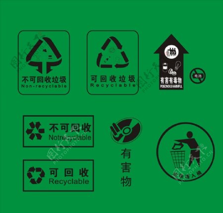垃圾箱环保标图片