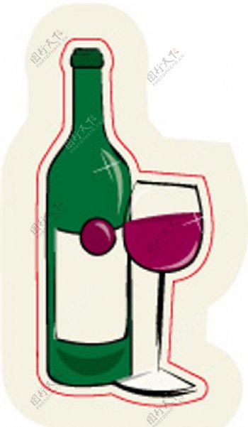 卡通酒杯与酒瓶图片