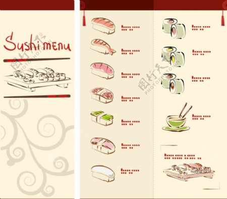 寿司菜单菜谱设计图片