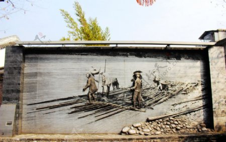 四川都江堰墙画图片